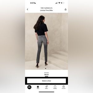 Banana republic the slim Jean